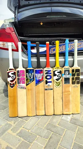 Set of 7 Used Cricket Bats — Various Brands and Sizes