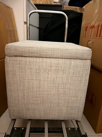 Gray stool with storage
