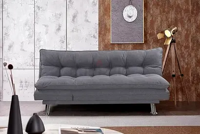 Gray Convertible Sofa Bed - Compact 2-Seater, brand new