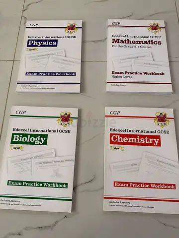 4 Edexcel International GCSE Exam Practice Workbooks - Mathematics, Chemistry, Physics, Biology