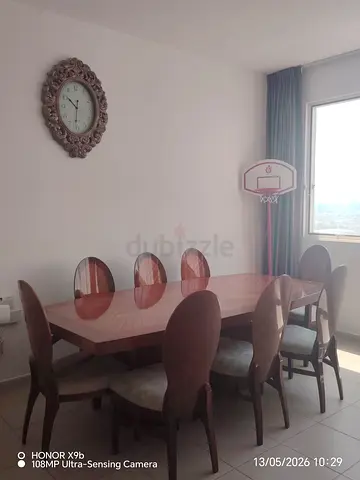 Solid Wood 8-Seater Dining Table with Chairs - Classic Design