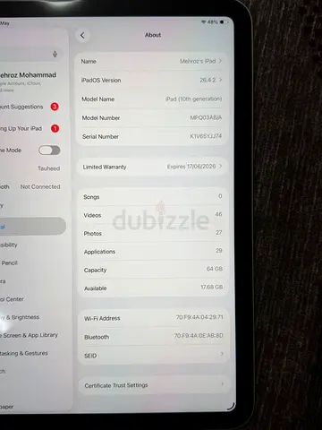 Appke ipad 10