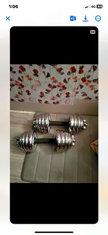Adjustable Chrome Dumbbell Pair with Racking Plates — Good Condition- IKEA