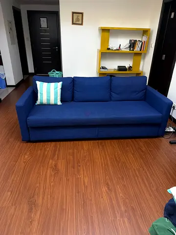 Blue 3-Seater Fabric Sofa bed