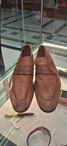 Brown Leather Slip-On Loafers - Mens Size (Good Condition)