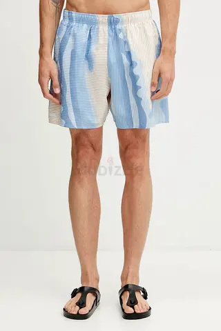 Light Blue Striped Men’s Casual Shorts — Size Medium (approx.)
