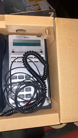 NEC Office Desk Phone 6 lines with Handset and Coiled Cord - Good Condition