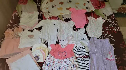 Lot of baby girl clothes - newborn to 3 months, mixed onesies  dresses