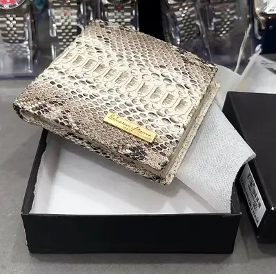 Brand new Salvatore Marra Genuine python-skin bifold wallet