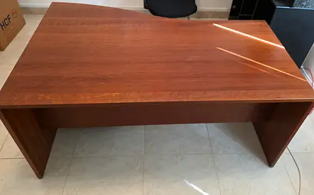 Solid wood office desk — simple rectangular work desk