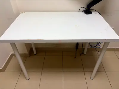 White rectangular study/office table - simple design - IKEA ADLIS
