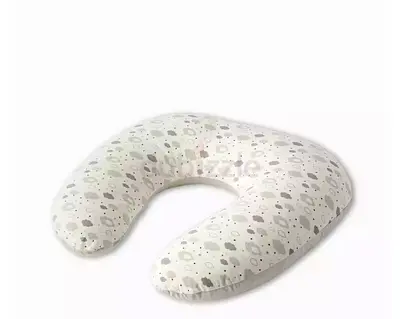 Nursing / Feeding Pillow (U-shaped) - Light Grey Cloud Print