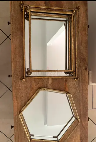 Set of 3 Decorative Gold-Framed Wall Mirrors — Good Condition