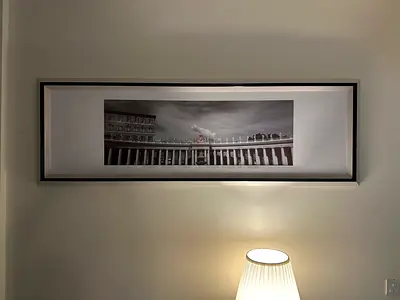 Large Framed BW Vatican Panoramic Art Print -  St. Peters Square, Vatican City, Rome - 180x60cm