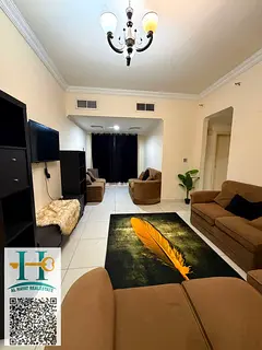 Fully furnished 2-bedroom apartment with living room for rent, featuring excellent finishing. Free s