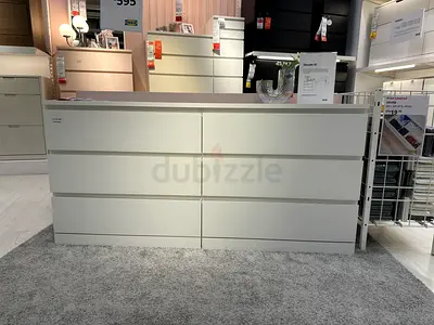 White 6-Drawer Wide Dresser - Modern Minimalist