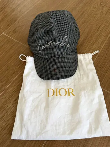 Christian Dior Wool Baseball Cap with Dust Bag - black / grey