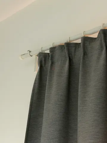 IKEA Dark grey blackout curtains with curtain rod