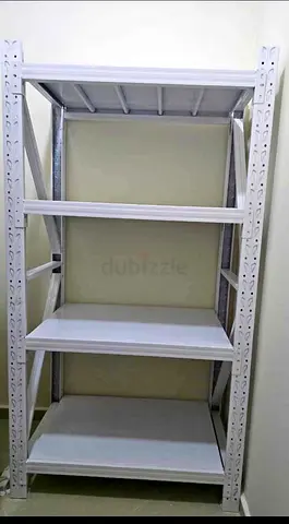Sturdy White Metal Storage Shelving Unit - 4 Tier 1.10m length