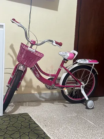 Kids Pink Bicycle with Training Wheels and Basket - Good Condition