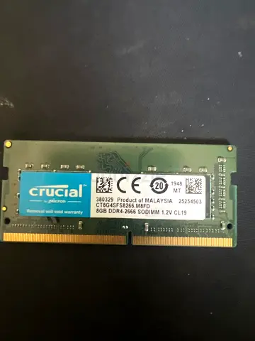 Crucial 8GB DDR4 SODIMM Laptop RAM - Good Working Condition