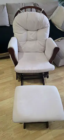 Graco Baby Glider Rocking Chair with foot stool Neutral Beige color