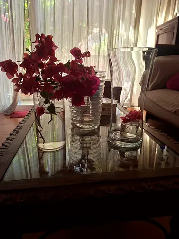 Set of Clear Glass Vases - Decorative Centerpiece (3 pieces)