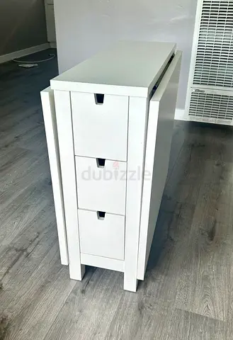 Slim white foldable dining or storage