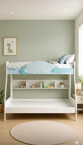 White Childrens Bunk Bed with Lower Play/Storage Area