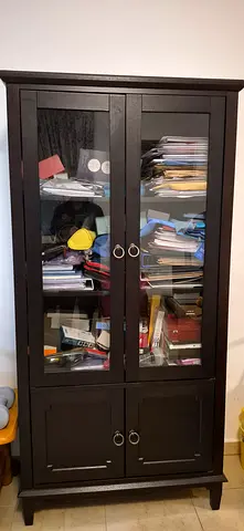 Homecentre  Glass door and wood door cabinet with total 4 shelves
