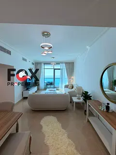 Luxury furnished 3BR apartment in Corniche Residence Towers Ajman, full sea view, bills included, AE