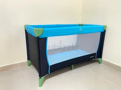 Portable Baby Playpen / Travel Cot - Blue  Black