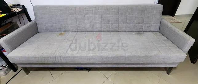 Light Grey Fabric Sofa (3-seater) - Good Condition