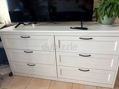 White 6-Drawer Double Dresser
