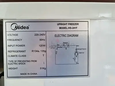 Midea Upright Freezer HS-241F - 1-Door, 51kg