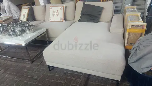 L shape sofa beech colour home center same like new