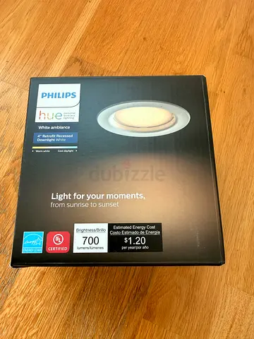 6 Philips Hue White Ambiance 4” Smart Recessed Downlight – Brand New (US Voltage)