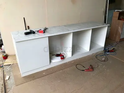 Modern Buffet Sideboard with Push Open Cabinets and Clean Architectural Style