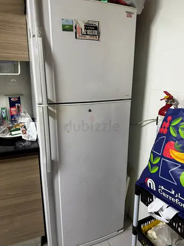 Used White Double-Door Refrigerator / Freezer - Good Working Condition