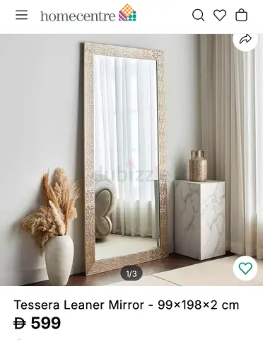 Large Tessera Leaner Full-Length Mirror 99×198 cm - Decorative Frame