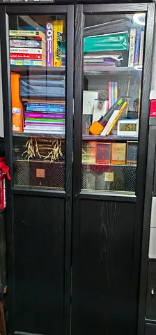 Ikea Cupboard / Bookshelf with mixed books collection (Coffee Black) mint condition