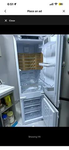 Ariston - Large White Upright Refrigerator with Freezer and wine rack, 53x53x70, ARBI54 F5282
