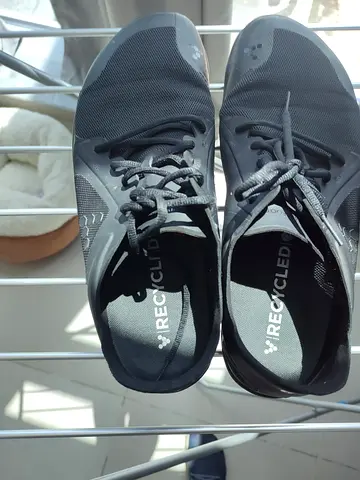 Vivobarefoot lightly used black unisex athletic sneakers (recycled material) - size EUR 46
