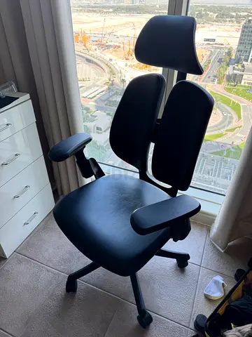 Ergonomic Black Office Chair with Headrest and Adjustable Armrests
