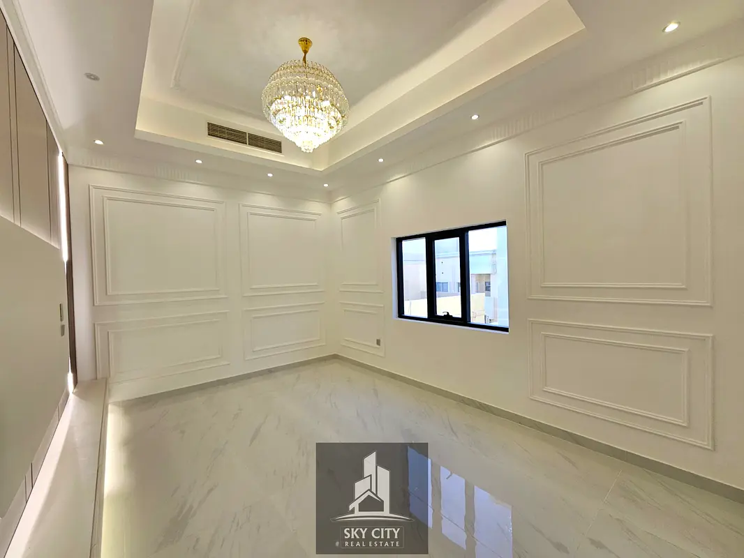We are proud to present this magnificent independent 3-story villa (Ground + 1st Floor + Roof) featuring modern architectural design and super deluxe finishes, located in one of Ajman’s most prestigio