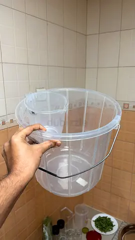 Transparent Plastic Water Bucket with Handle - Good Condition