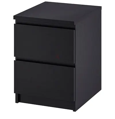 Two bedside tables/nightstand IKEA MALM Dark Wood 2-Drawer (40x50)