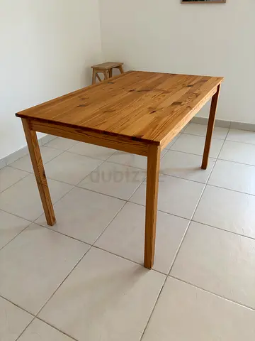Solid Wood Dining Table - Simple Rectangular Design