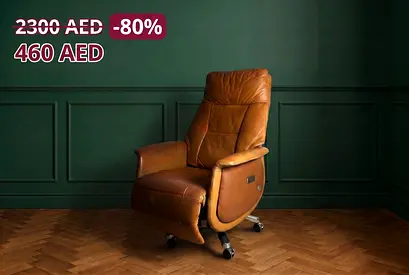 Premium Leather Electric Recliner Chair – Cognac Brown