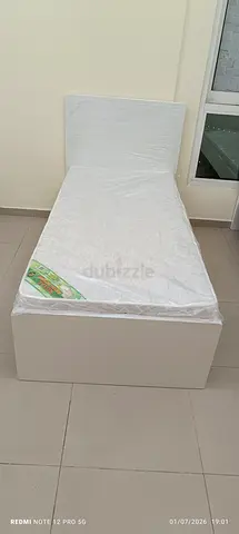 Single mdf wood bed including madical mattres brand new
